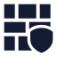 Brickwallshield icon with solid sharp style