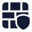 Brickwallshield icon with solid standard style
