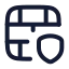 Brickwallshield icon with stroke rounded style