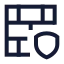 Brickwallshield icon with stroke sharp style