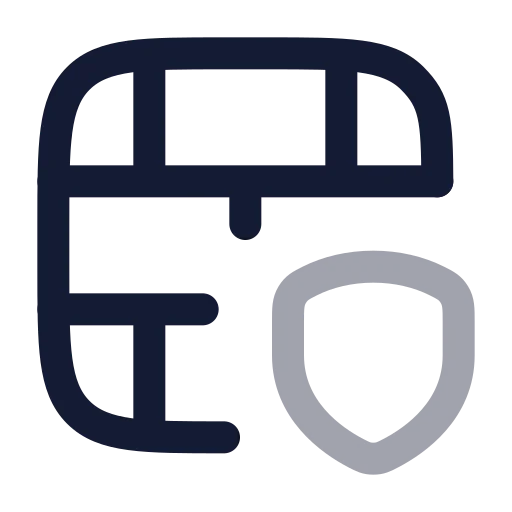 Brick Wall Shield Icon in Twotone Rounded style