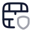 Brickwallshield icon with twotone rounded style