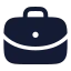 Briefcase icon with solid rounded style