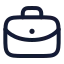 Briefcase icon with stroke rounded style