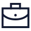 Briefcase icon with stroke sharp style