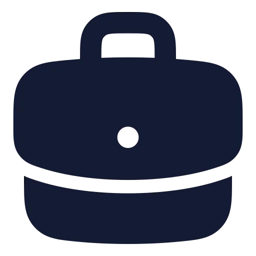 Briefcase Business Icon in Solid Rounded style