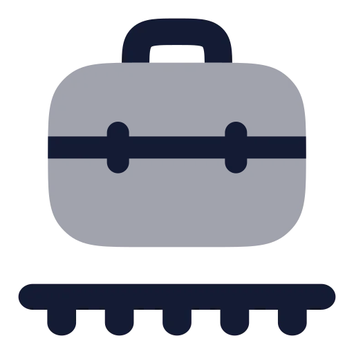 Briefcase Conveyor Belt Icon in Bulk Rounded style