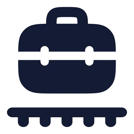 Briefcase Conveyor Belt Icon in Solid Rounded style