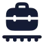 Briefcaseconveyorbelt icon with solid rounded style