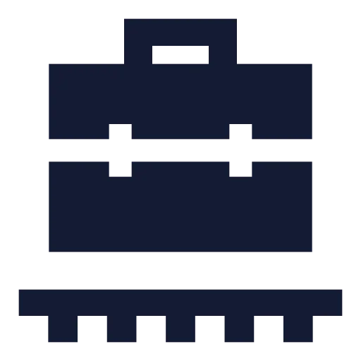 Briefcase Conveyor Belt Icon in Solid Sharp style