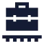 Briefcaseconveyorbelt icon with solid sharp style