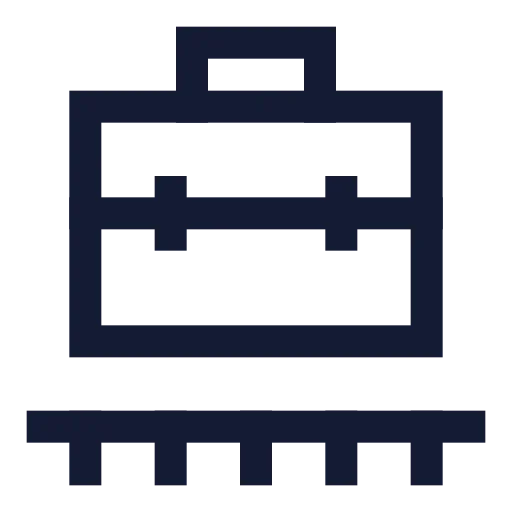 Briefcase Conveyor Belt Icon in Stroke Sharp style