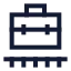 Briefcaseconveyorbelt icon with stroke sharp style