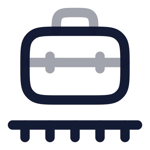 Briefcase Conveyor Belt Icon in Twotone Rounded style