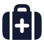 Briefcasemedical icon with solid rounded style