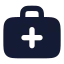 Briefcasemedical icon with solid rounded style