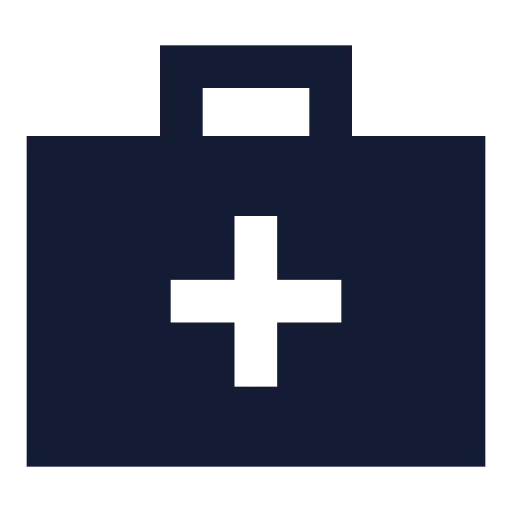 Briefcase Medical Icon in Solid Sharp style