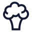Broccoli icon with stroke sharp style
