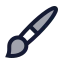 Brush icon with duotone rounded style