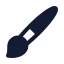 Brush icon with solid rounded style