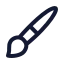 Brush icon with stroke rounded style
