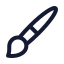 Brush icon with stroke standard style