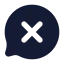 Bubblechatcancel icon with solid rounded style