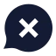 Bubblechatcancel icon with solid sharp style