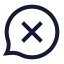 Bubblechatcancel icon with stroke sharp style