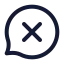 Bubblechatcancel icon with stroke standard style