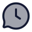 Bubblechatdelay icon with duotone rounded style
