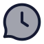 Bubblechatdelay icon with duotone standard style