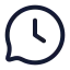 Bubblechatdelay icon with stroke rounded style
