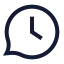 Bubblechatdelay icon with stroke sharp style