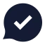 Bubblechatdone icon with solid sharp style