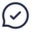 Bubblechatdone icon with stroke standard style