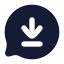 Bubblechatdownload icon with solid rounded style