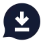 Bubblechatdownload icon with solid sharp style