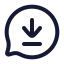 Bubblechatdownload icon with stroke rounded style