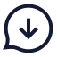 Bubblechatdownload icon with stroke sharp style