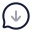 Bubblechatdownload icon with twotone rounded style