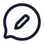 Bubblechatedit icon with stroke rounded style