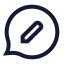 Bubblechatedit icon with stroke sharp style