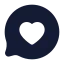 Bubblechatfavourite icon with solid rounded style