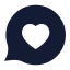 Bubblechatfavourite icon with solid sharp style