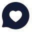 Bubblechatfavourite icon with solid standard style