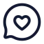 Bubblechatfavourite icon with stroke rounded style