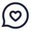 Bubblechatfavourite icon with stroke sharp style