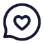 Bubblechatfavourite icon with stroke standard style