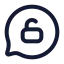 Bubblechatunlock icon with stroke rounded style
